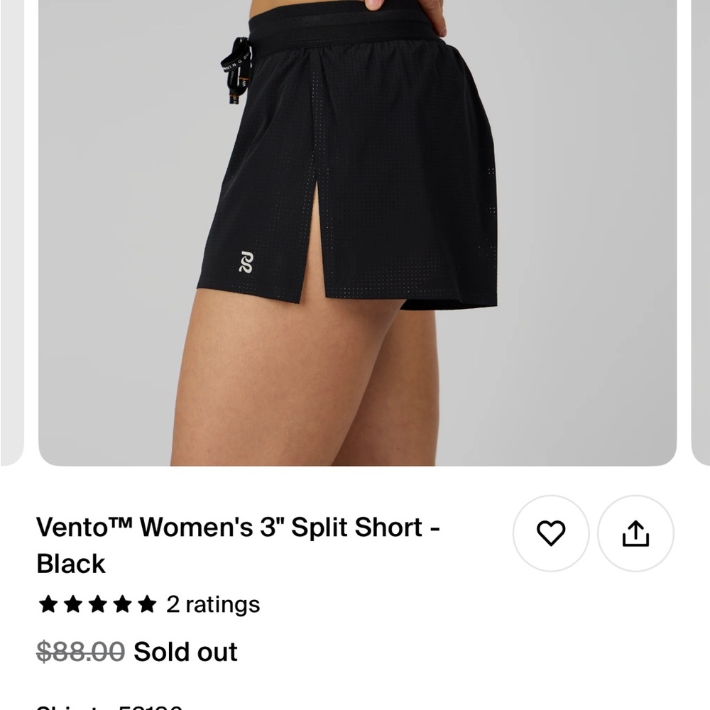 Bandit Running Vento Split Shorts Medium